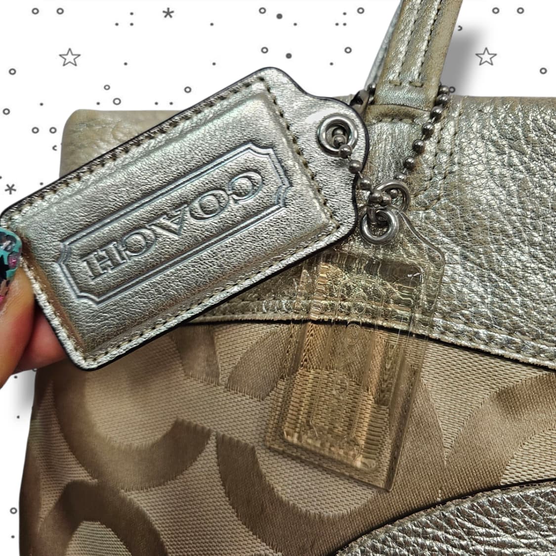 COACH 코치 줄리아 메탈릭 골드 토트백 상품이미지2