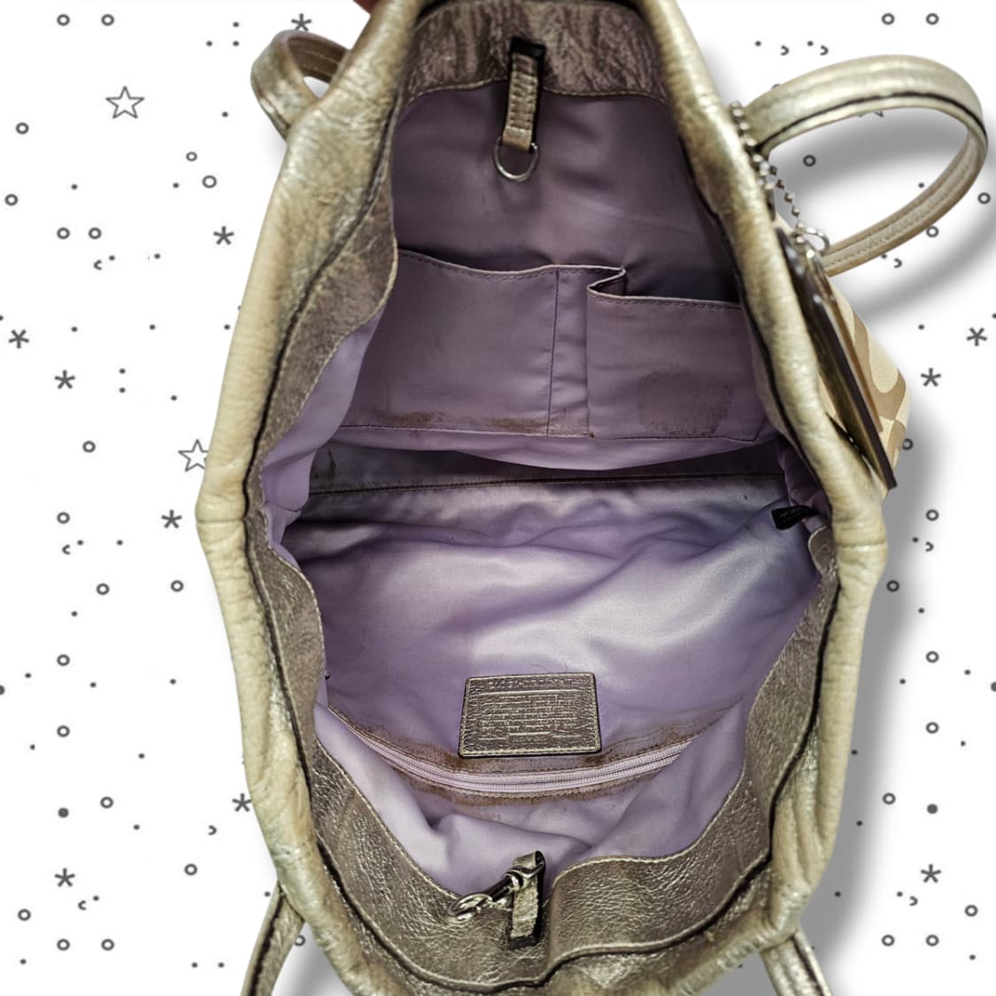 COACH 코치 줄리아 메탈릭 골드 토트백 상품이미지9