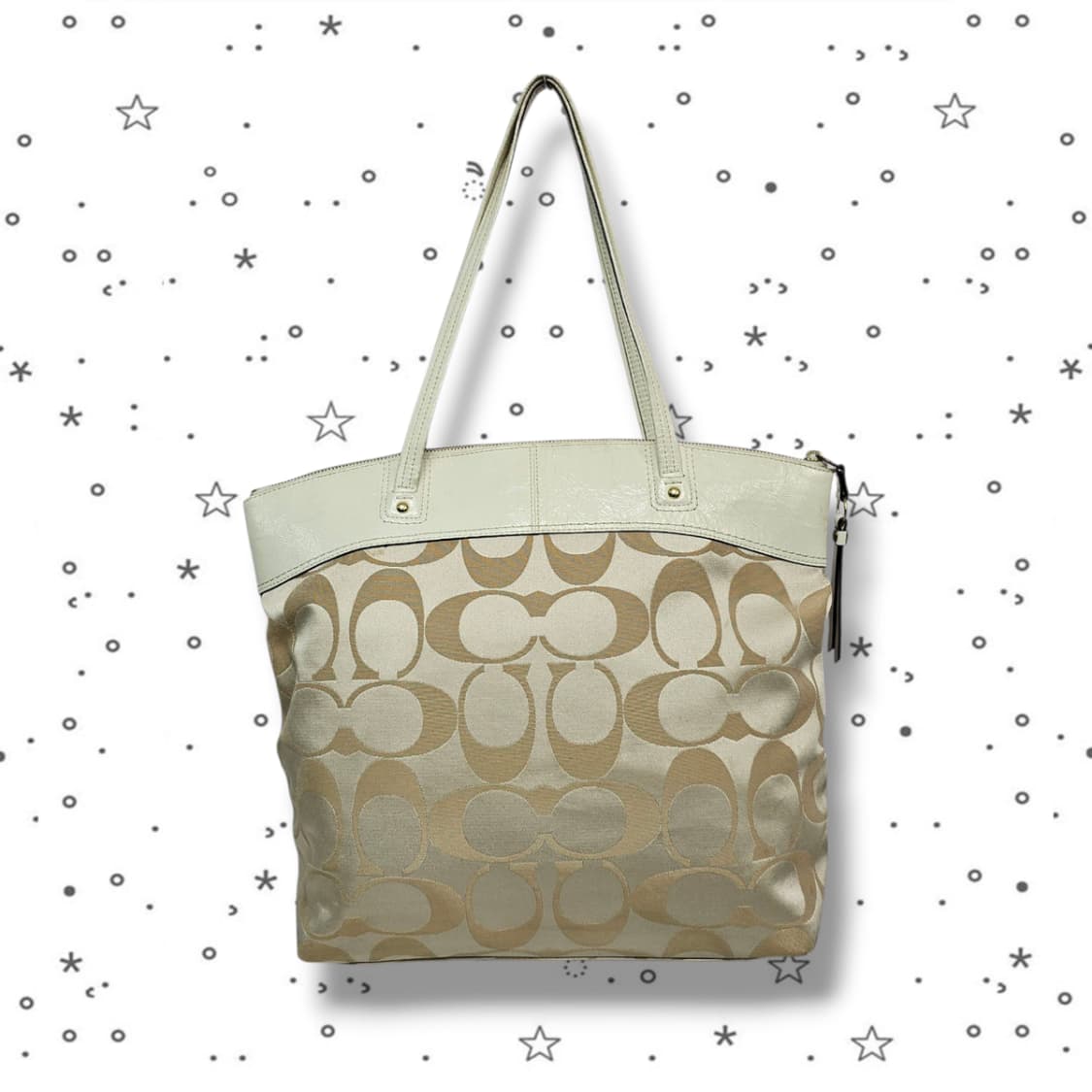 COACH 코치 로라 시그니처 토트백 화이트 골드 상품이미지2