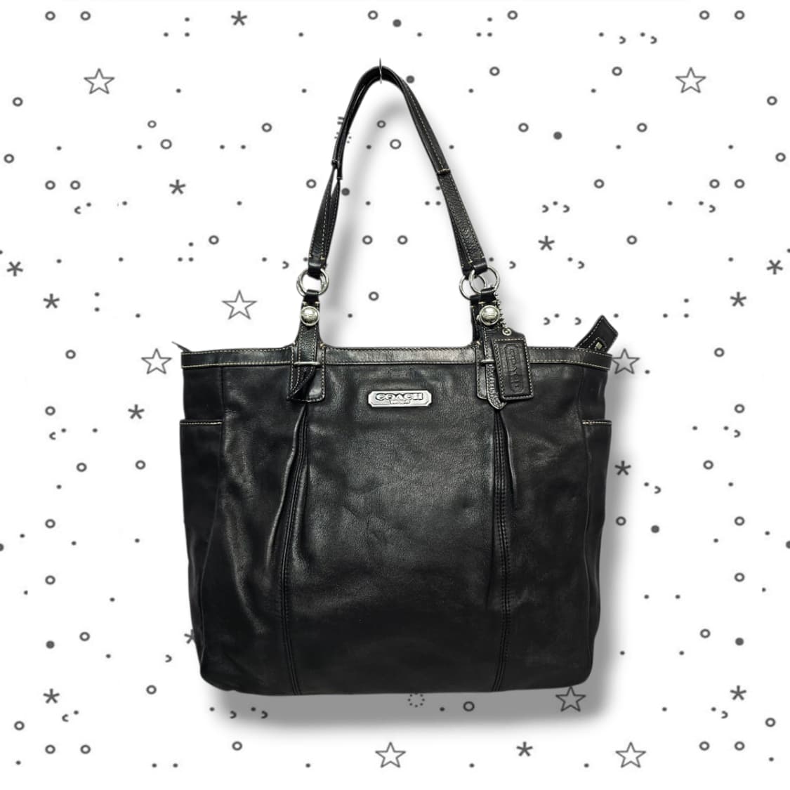 COACH 코치 햄튼 라구나 블랙 레더 토트백 상품이미지1