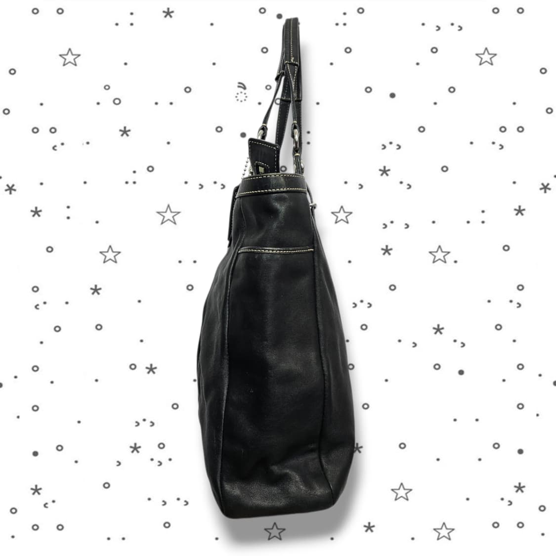 COACH 코치 햄튼 라구나 블랙 레더 토트백 상품이미지3