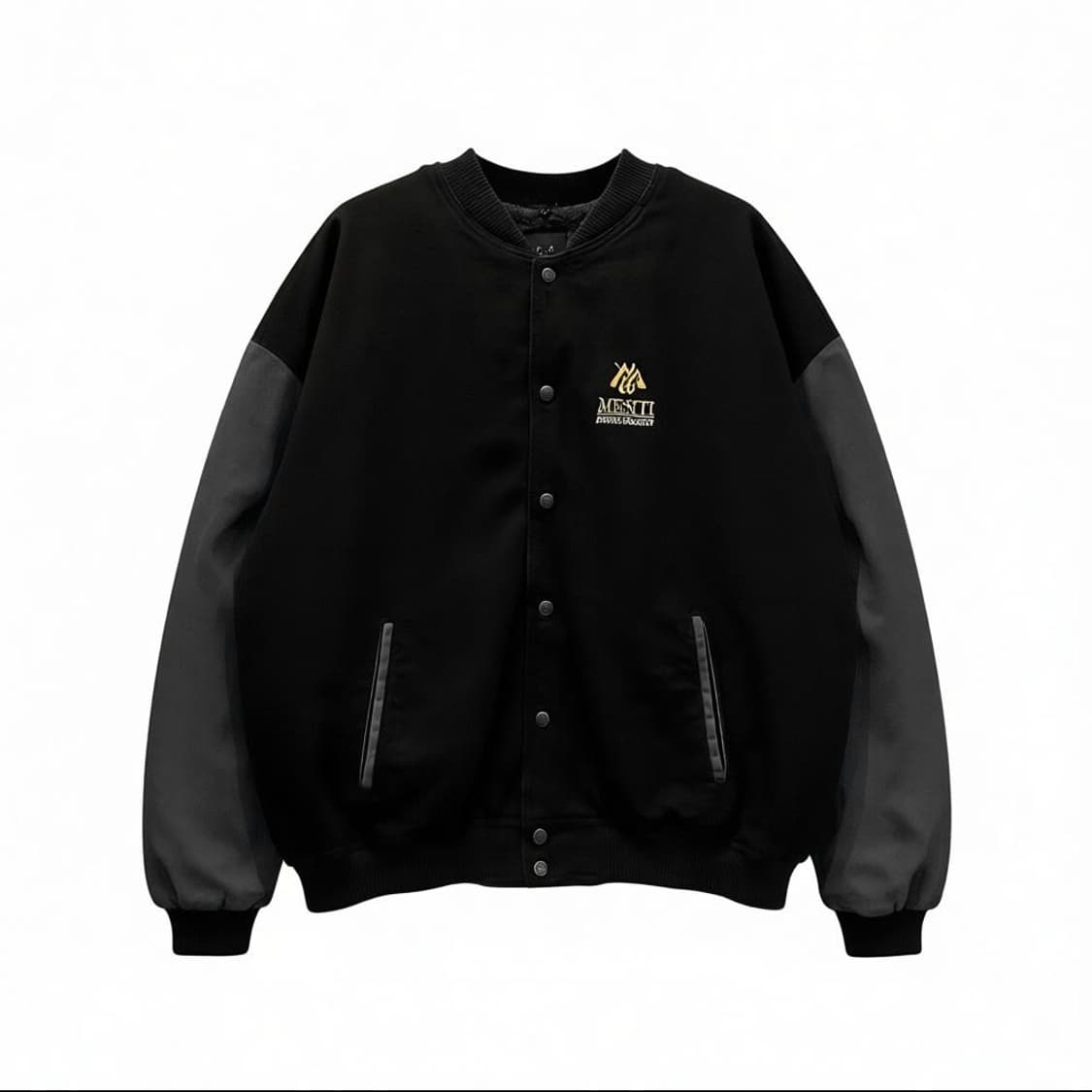 CANADA VINTAGE 바시티 자켓 배색 쉐르파 안감 디테일 블랙 상품이미지1