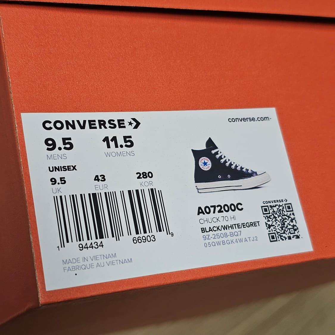 280 새제품) 컨버스 척 70 레더 가죽 블랙 A07200C 릭오웬스맛 상품이미지6