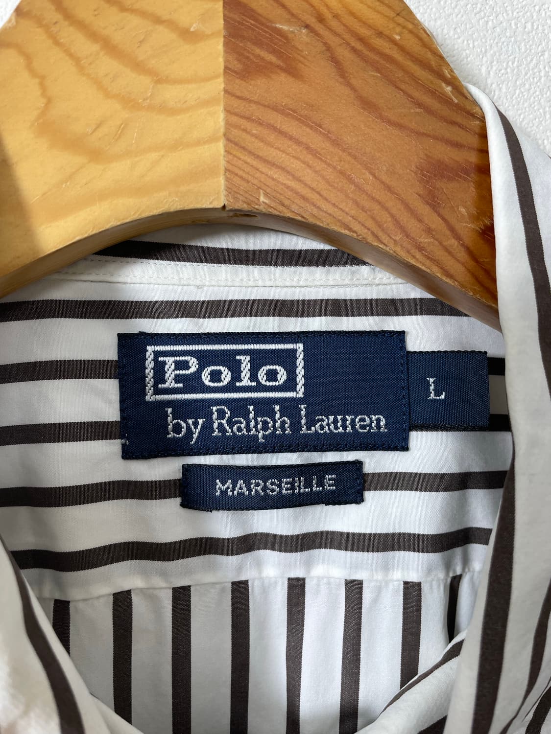 폴로Polo 브라운 스트라이프 셔츠 L - S9 상품이미지4