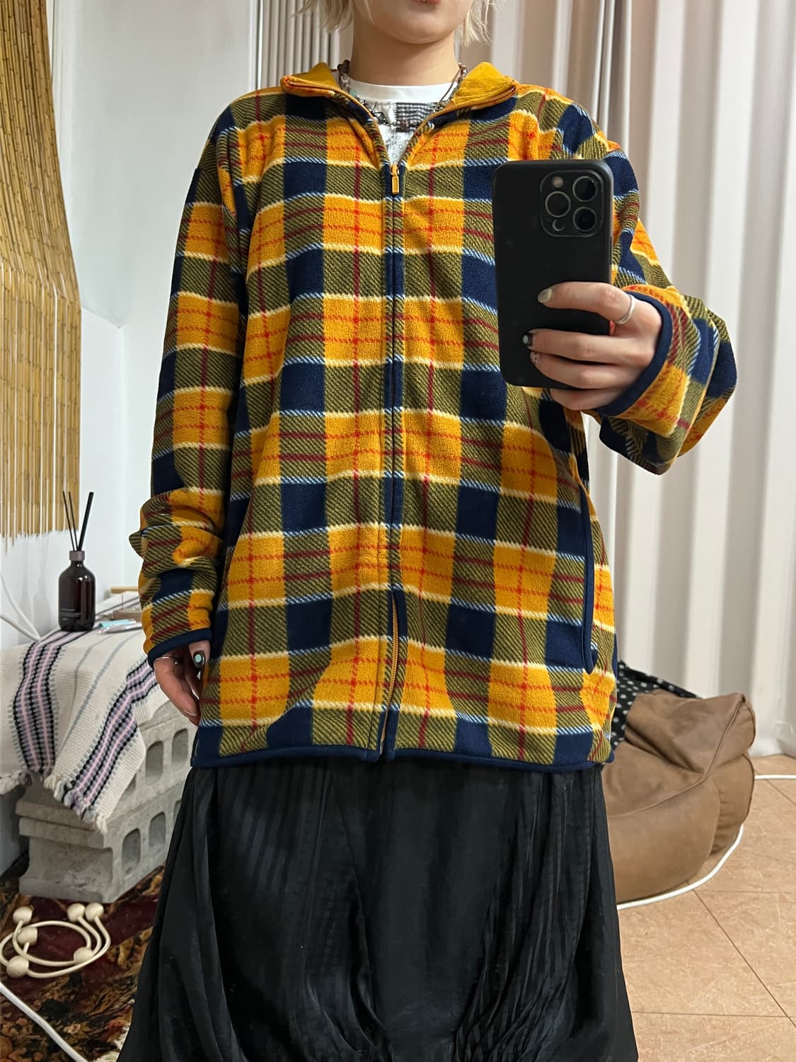 유니클로 체크 후리스 자켓  상품이미지2