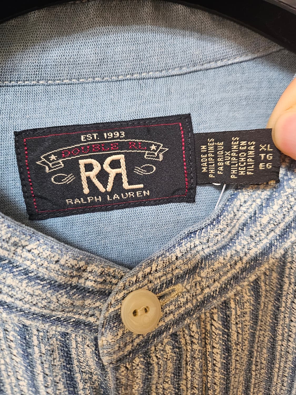 RRL 리페어 리넨 코튼 팝오버 셔츠 XL 상품이미지3