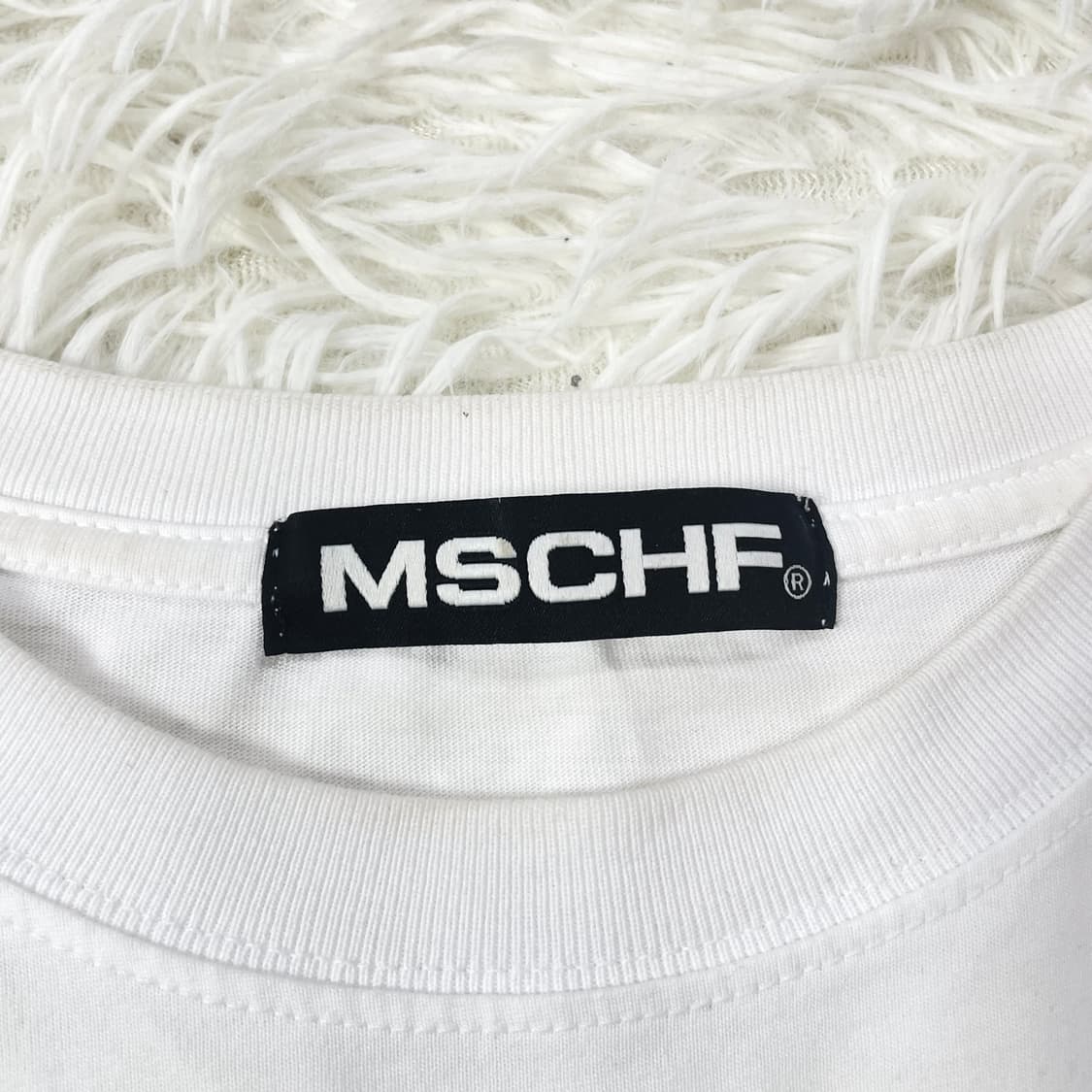 미스치프 롬버스 블러 반팔 티셔츠 화이트 상품이미지3