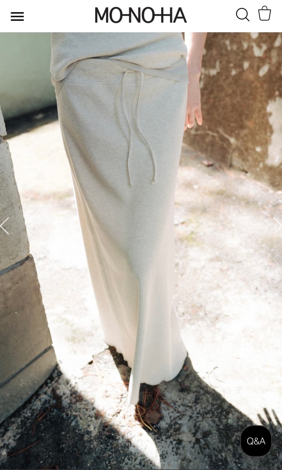 MONOHA 모노하 와플 니트 저지 롱스커트 상품이미지2