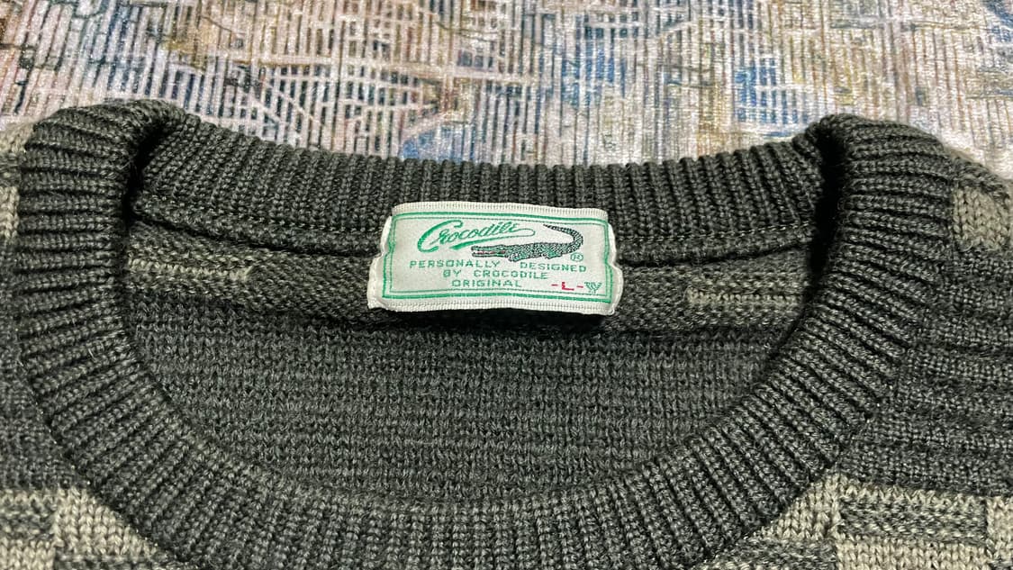 JPN 90s 일본 빈티지 크로커다일 자카드 보헤미안 패턴 니트 스웨터 상품이미지6