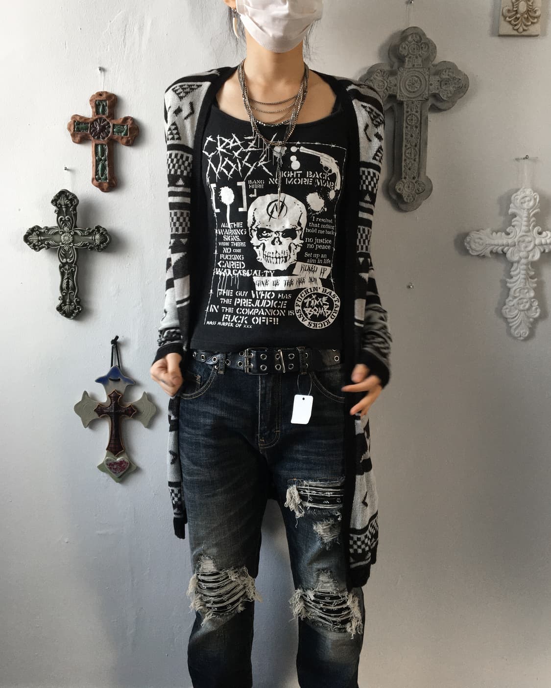 Navaho pattern knit open cardigan 상품이미지5