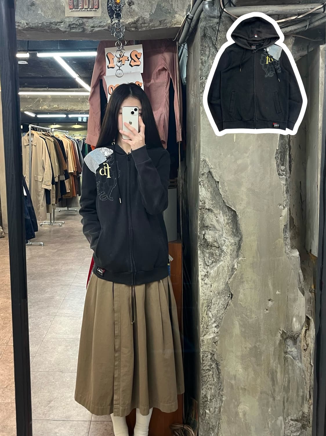 후부 후드집업 블랙 M #csz2947 상품이미지1