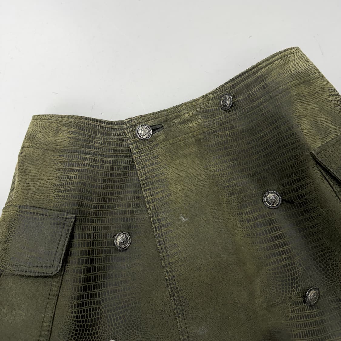 베르사체 80s~90s istante 뱀피 아카이브 레더 가죽 스커트 치 상품이미지4