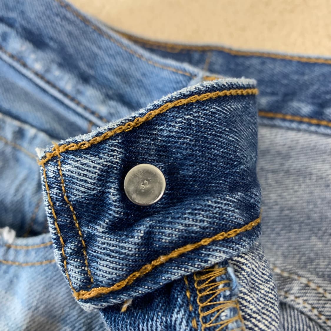 빈티지 리바이스 501 워싱 데님팬츠(34사이즈) 남자청바지 중청 상품이미지6