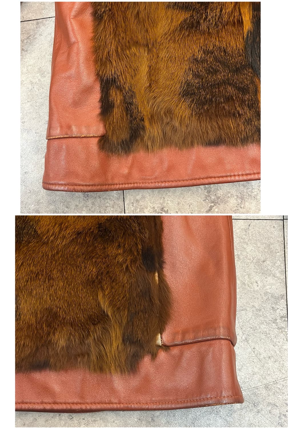 빈티지 토끼털 양가죽 레더 자켓 레드브라운 #csz2837 상품이미지9