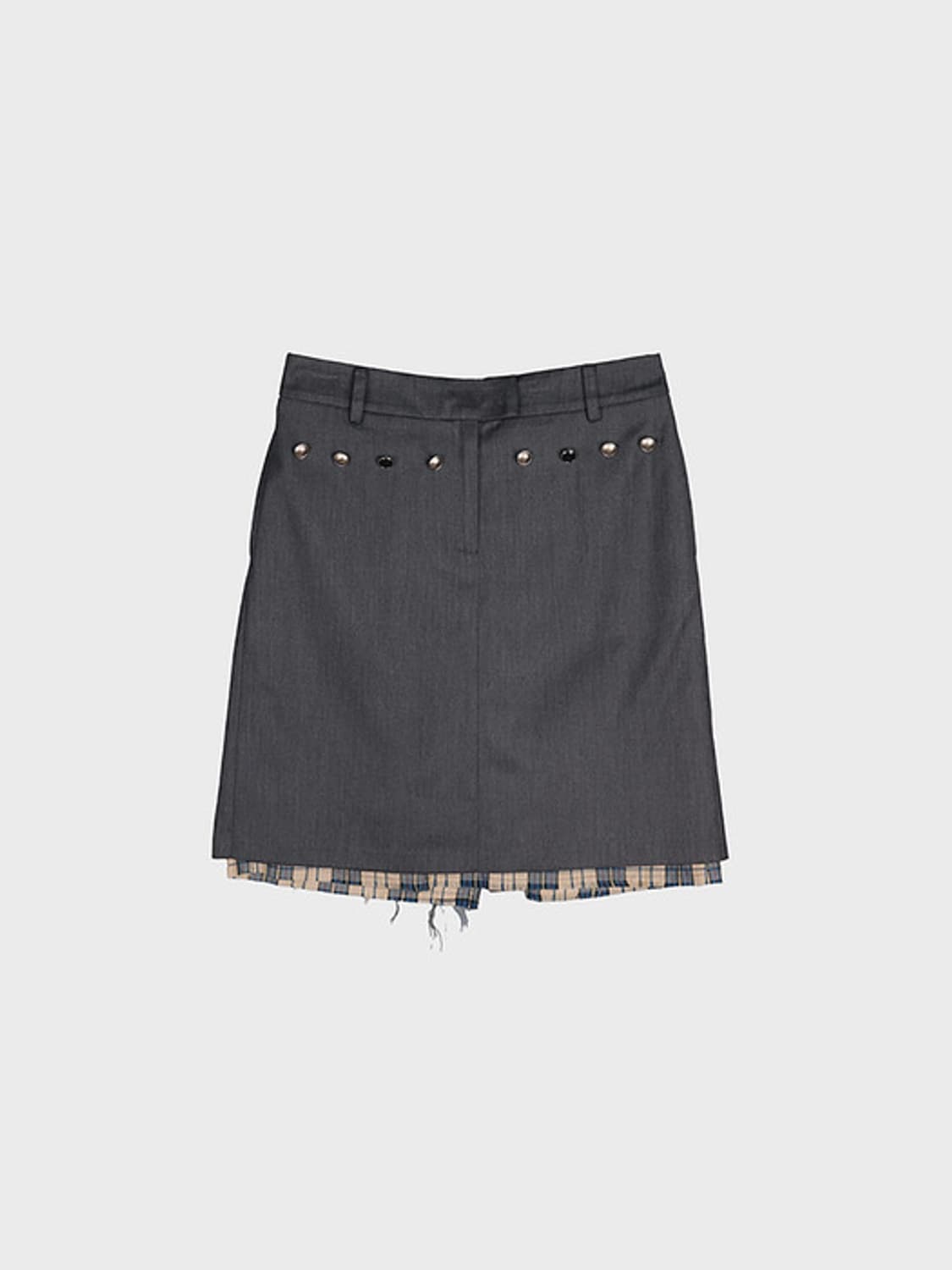 데어드 RAW EDGE CHECKED LAYERED SKIRT 상품이미지2