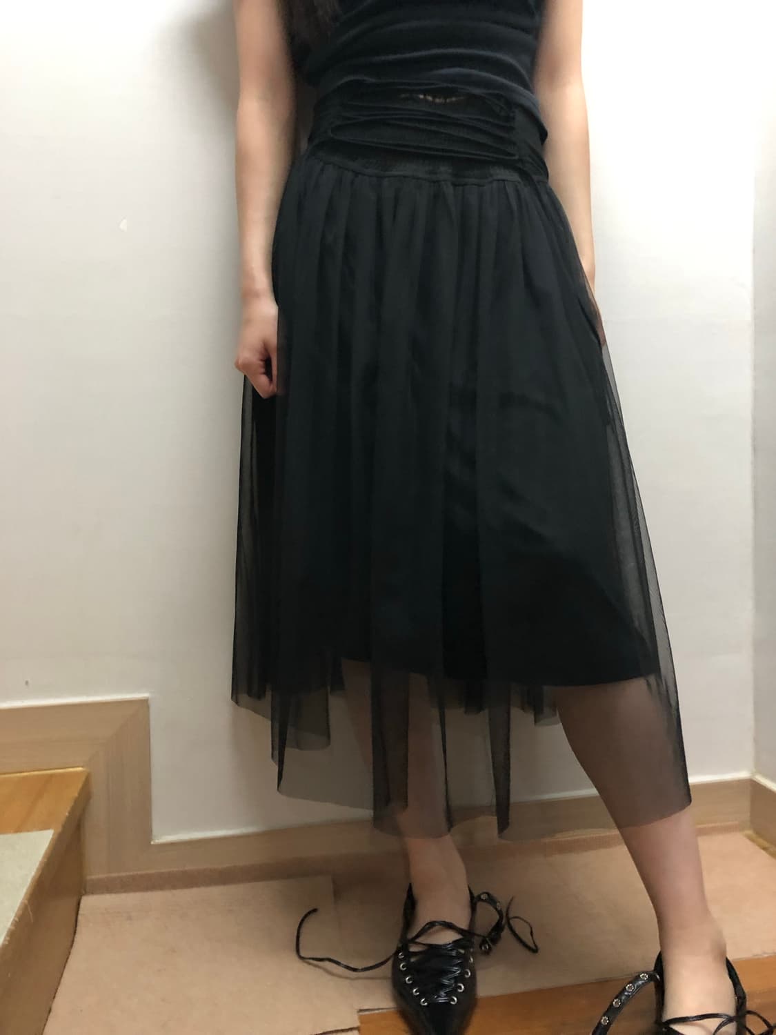 빈티지 블랙 아일렛 레이스 스커트 상품이미지2