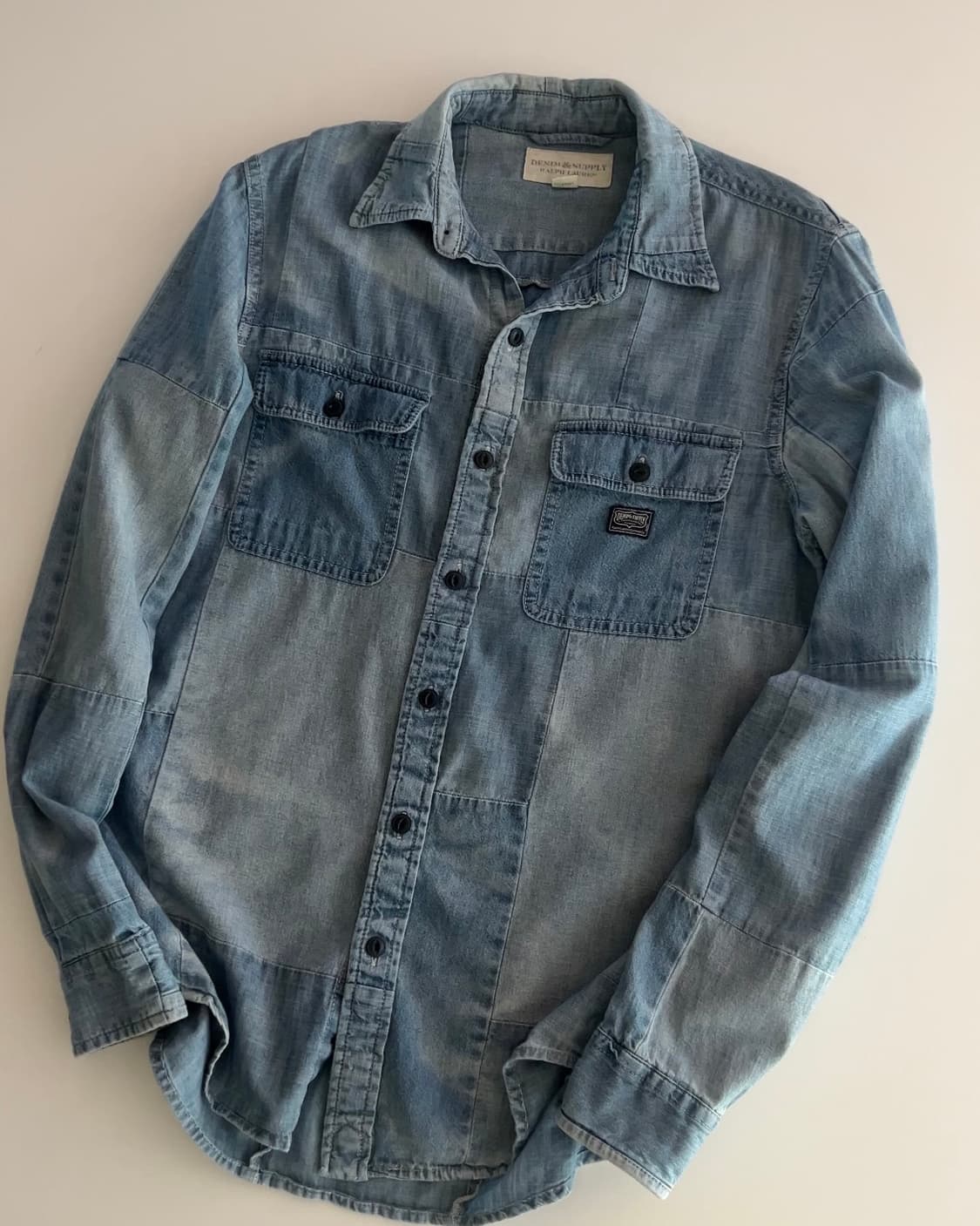 데님 앤 서플라이 랄프로렌 패치워크 데님 셔츠 S 상품이미지2