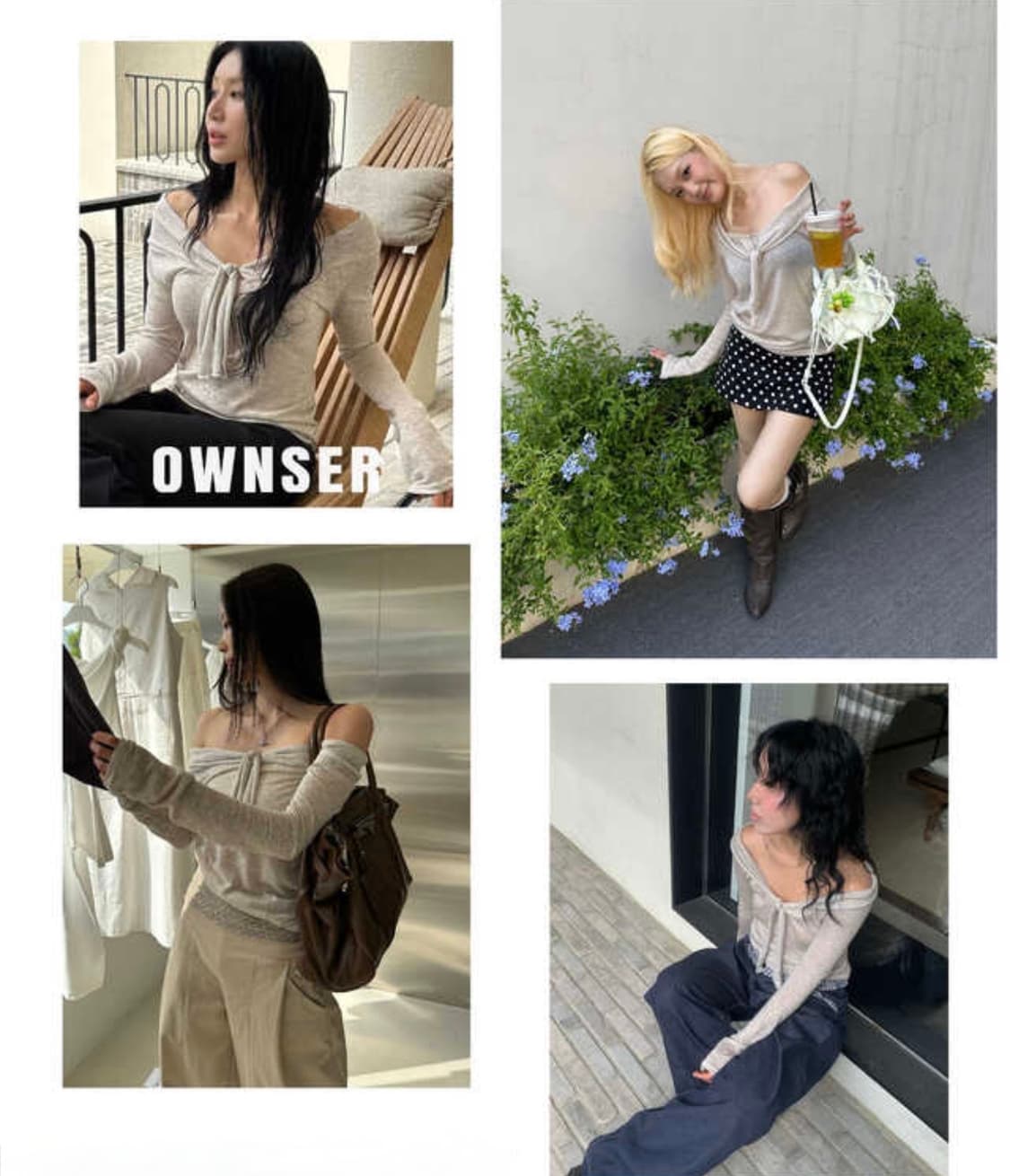 택달린 새상품) 오운서 마리나 무드 소프트 오프숄더 티셔츠 상품이미지4