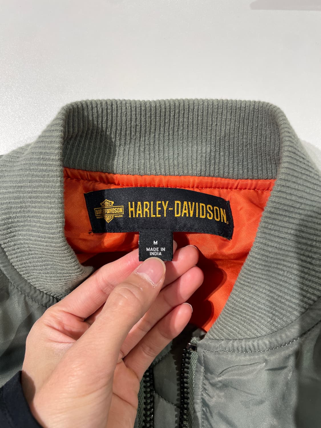 할리 데이비슨 카키 MA-1 나일론 봄버 자켓 상품이미지7