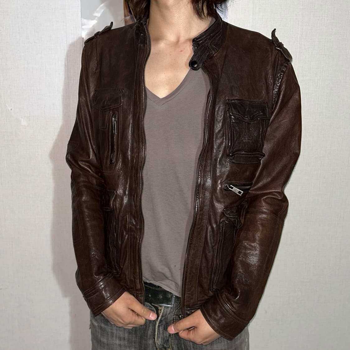4포켓 이탈리안 레더 자켓  상품이미지6