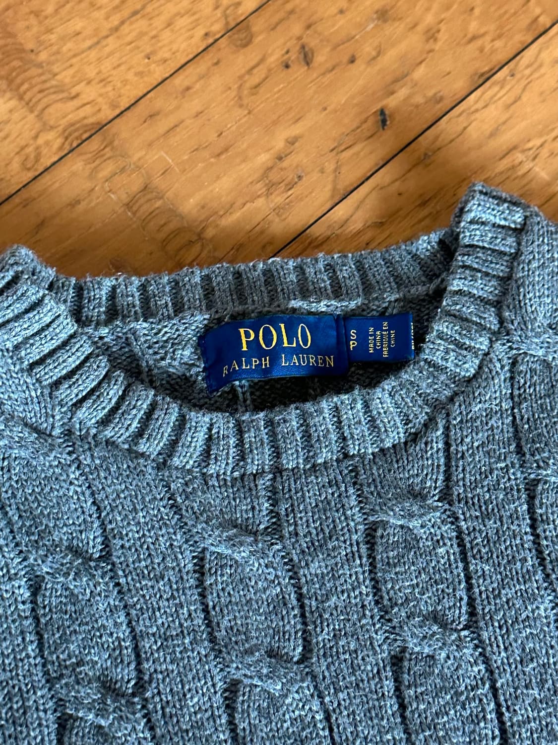 폴로 랄프로렌 케이블 니트 회색 S사이즈 상품이미지3