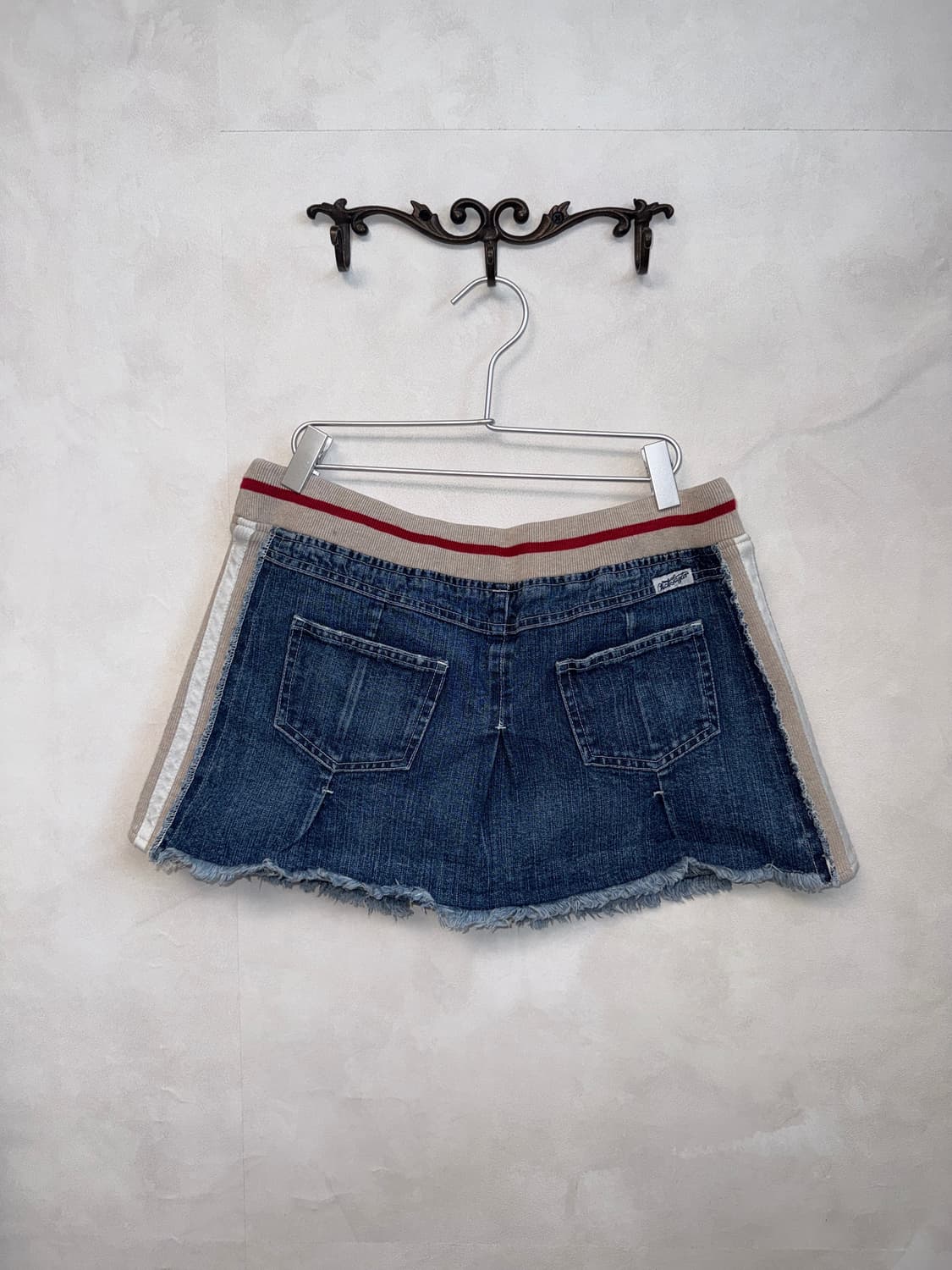Denim knit track banding pleats skirt 상품이미지3