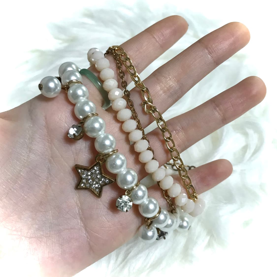 빈티지 갸루 별 y2k 진주 레이어드 팔찌 상품이미지2