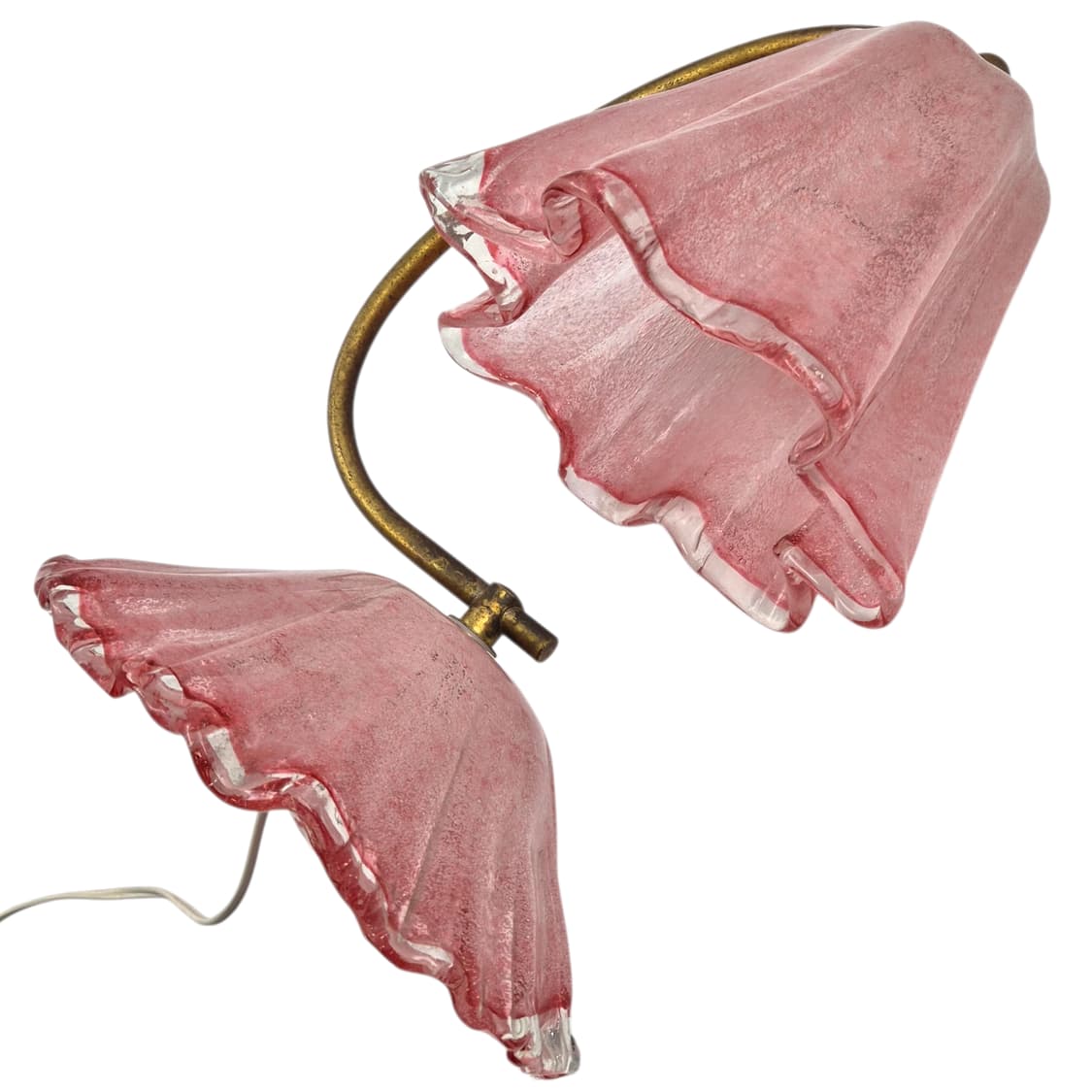 60s 이와타 핸드블로운 핑크 대형 셸 램프 상품이미지6