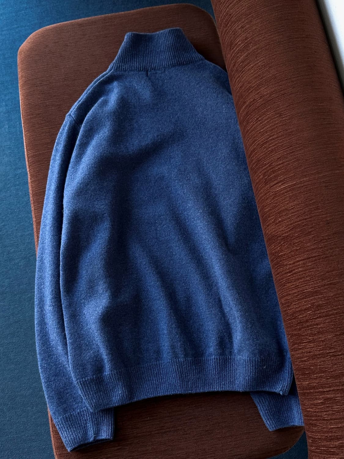 Brushed fabric design zip knit P/O 상품이미지5