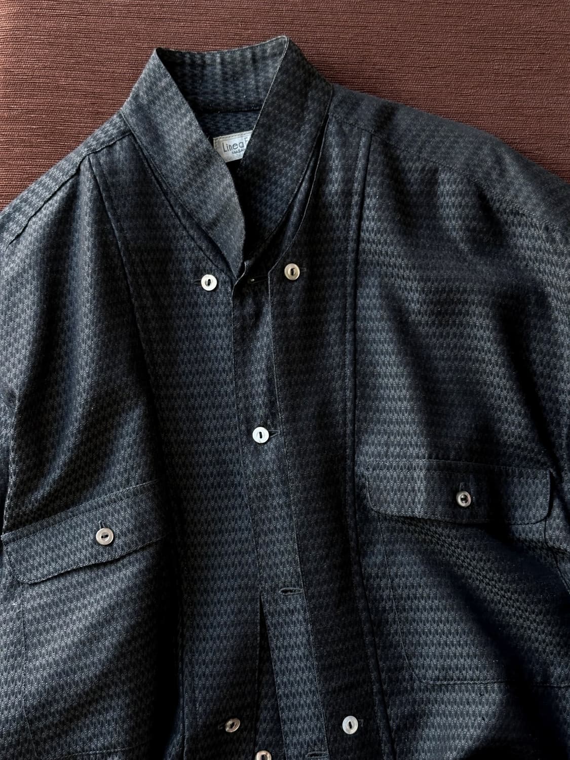 Stand collar panel design shirt 상품이미지2