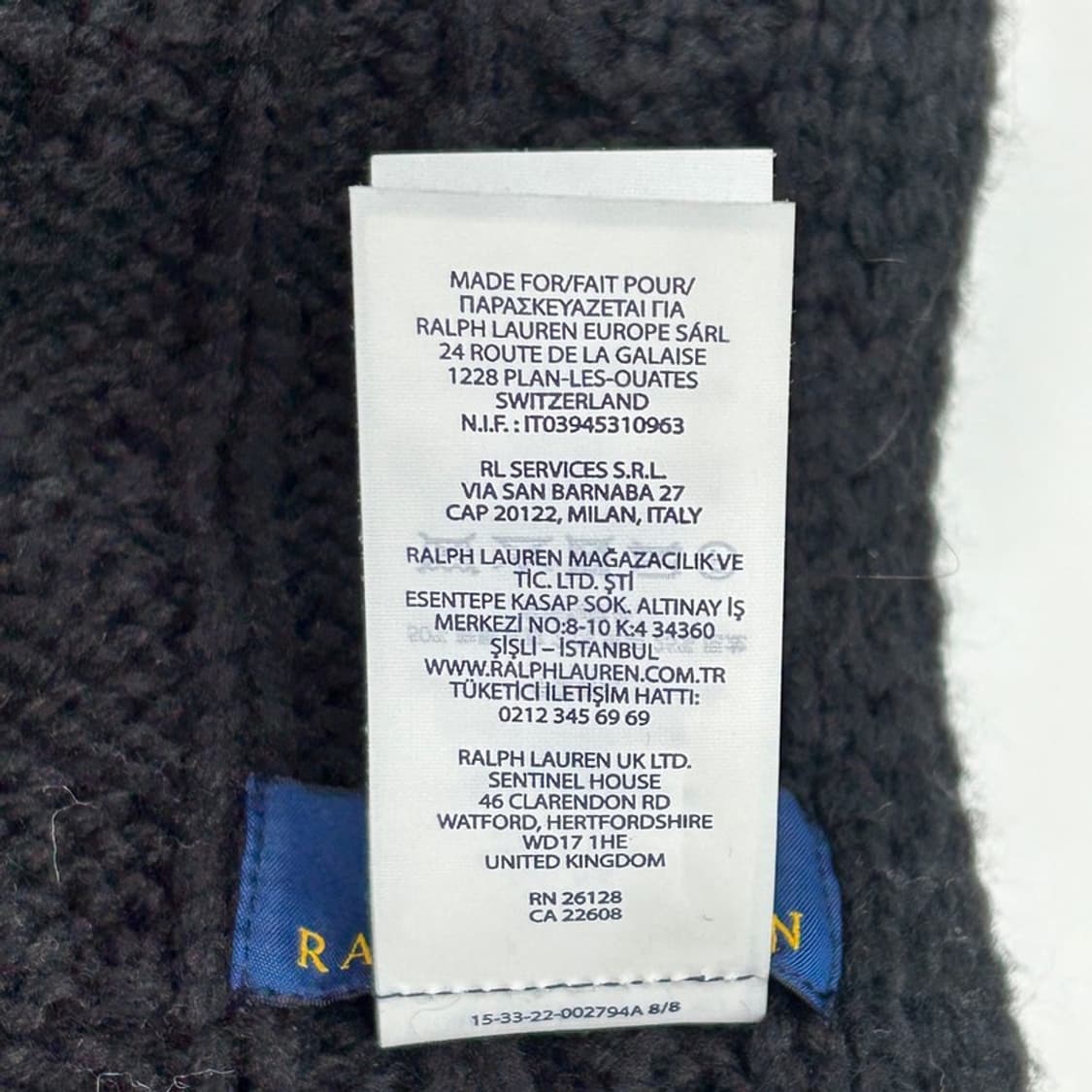 폴로랄프로렌 베어 케이블 니트 스카프 블랙 상품이미지6