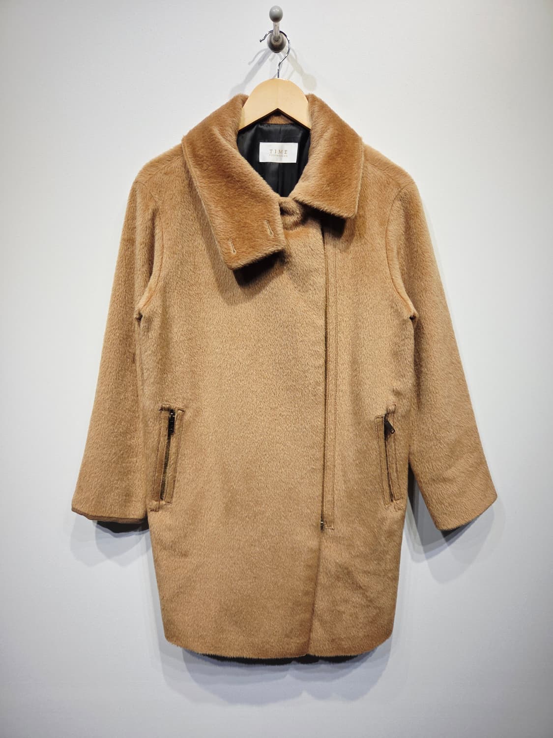 타임(TIME) 라마 혼방 카멜 하프 코트 상품이미지2