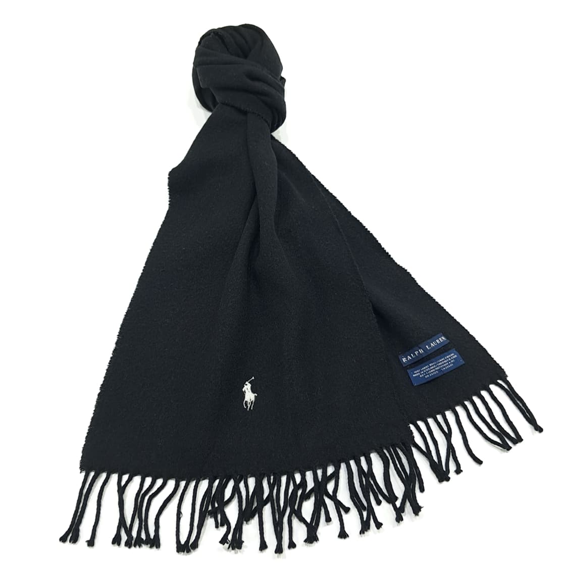 MX210 폴로 랄프로렌 블랙 램스울 목도리 머플러 상품이미지2
