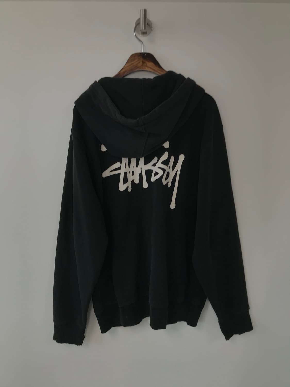 스투시 베이직 블랙 후드집업 상품이미지4