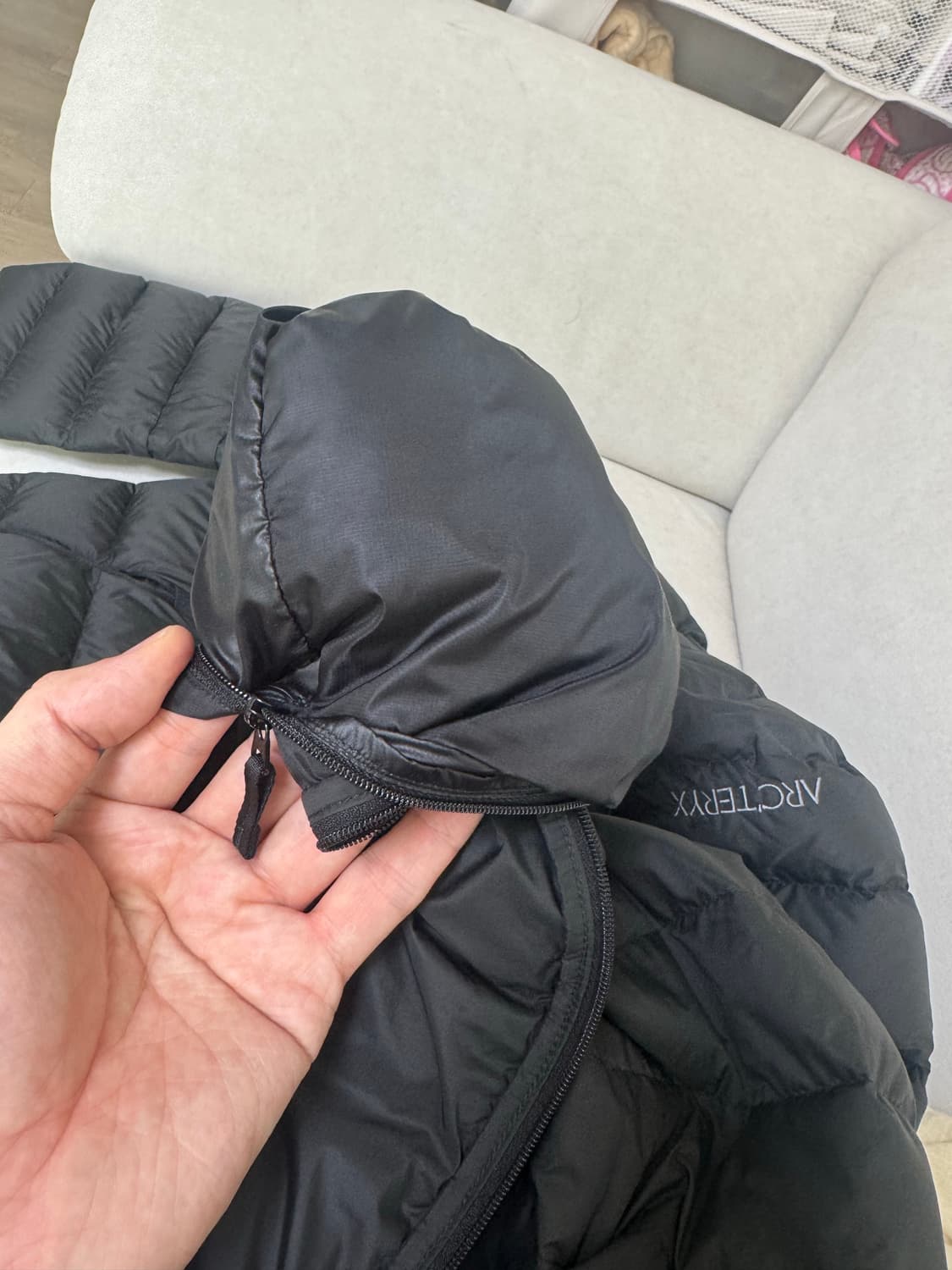 L 아크테릭스 세륨 후디 패딩 블랙 상품이미지10