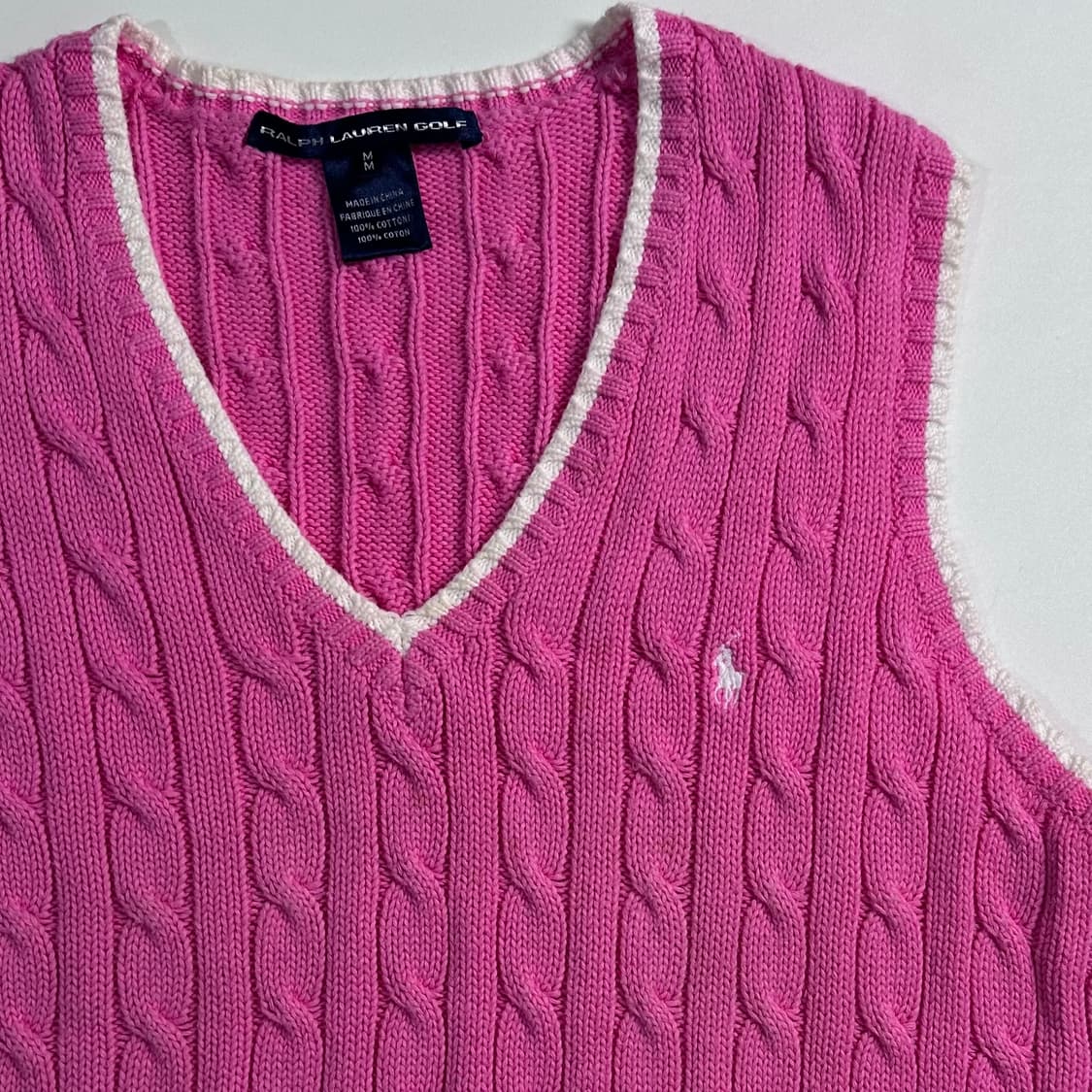 로렌 랄프로렌 핑크 케이블 니트 조끼  상품이미지4