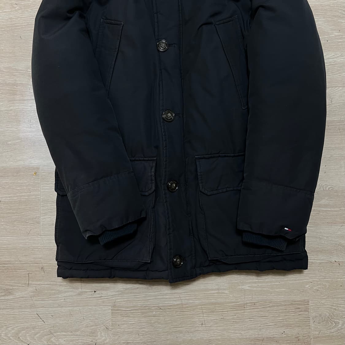 타미힐피거 구스다운 후드 미디엄 패딩 점퍼 [블랙] S/90 상품이미지3