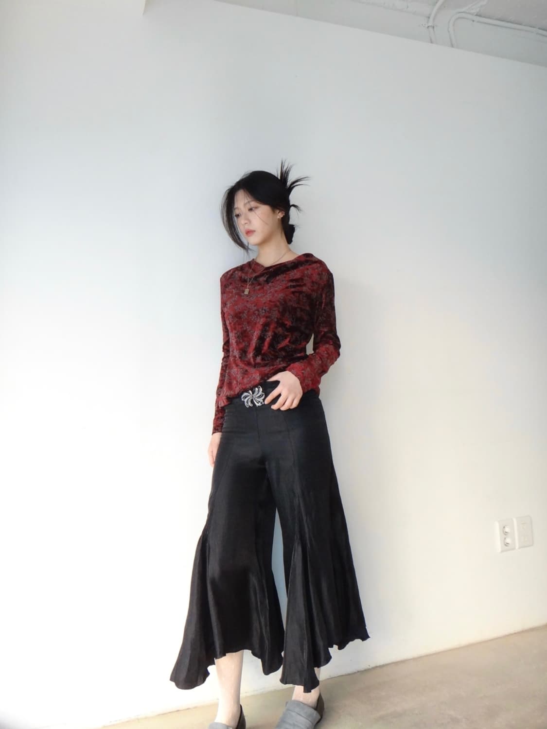 Mermaid fly buckle pants / black 상품이미지10