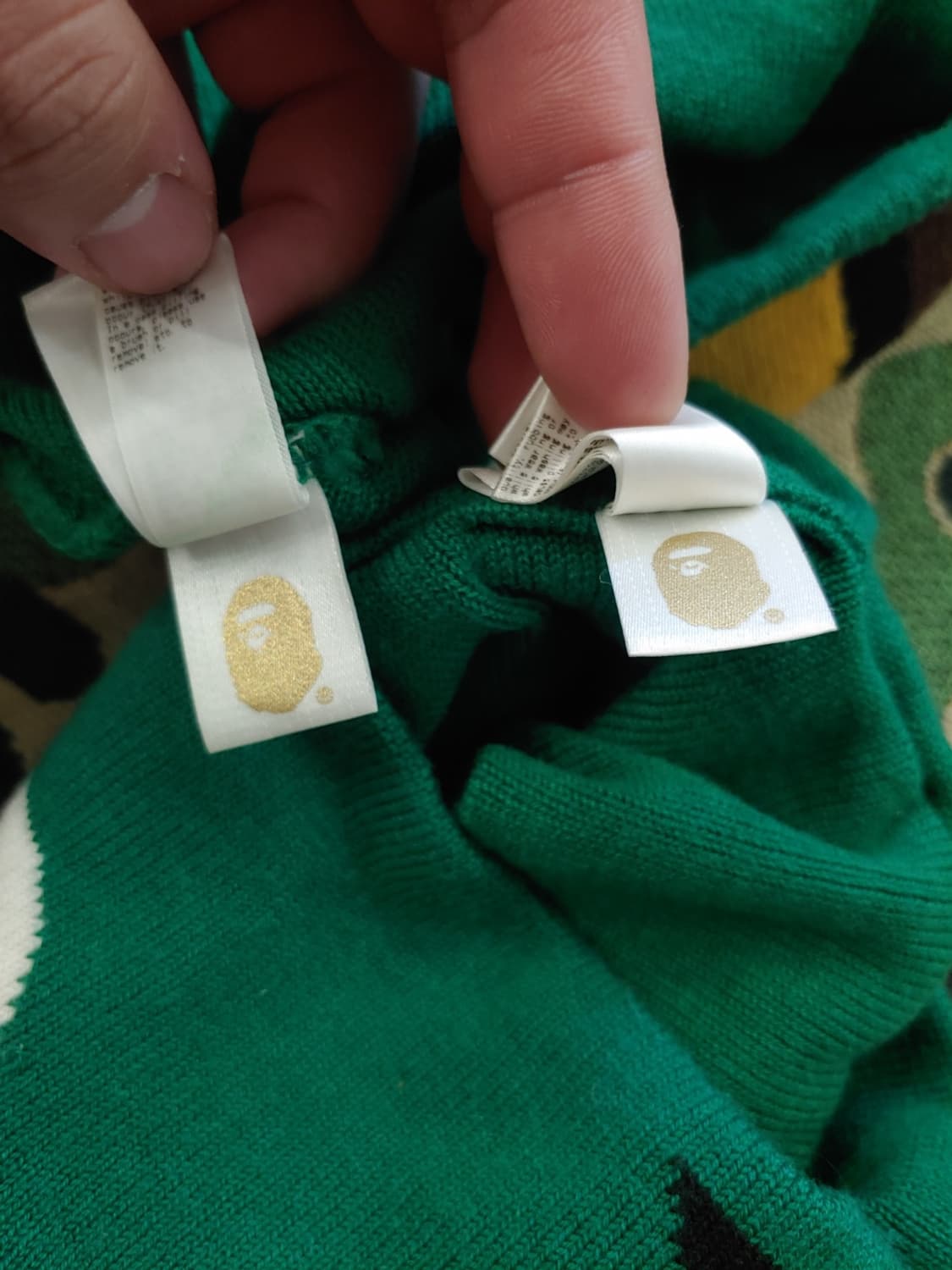 [OS] 베이프 베이비마일로 하프스컬 비니 넥워머 세트 그린 상품이미지6