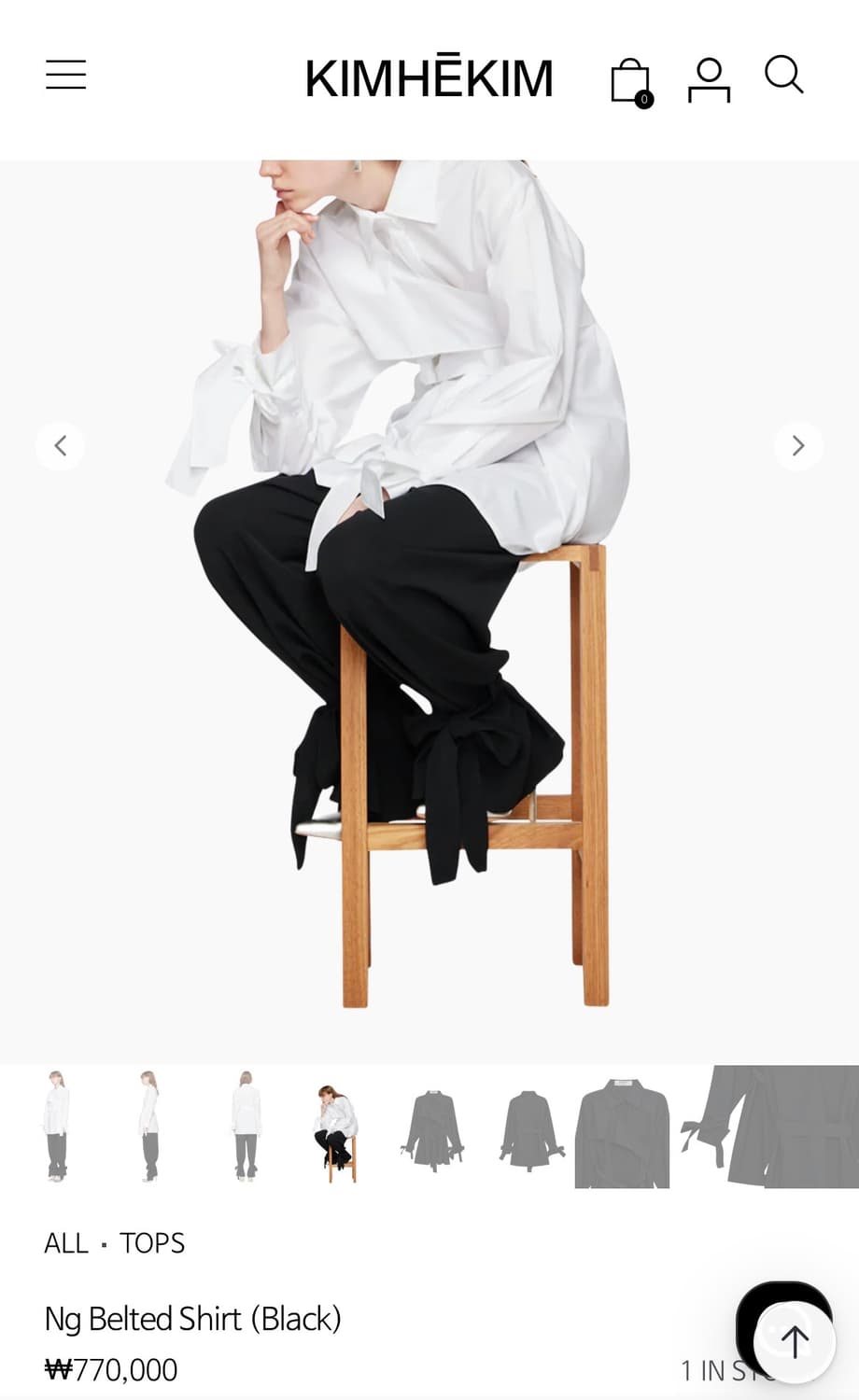 KIMHEKIM 여성용 벨트 셔츠 블랙 36 새상품 상품이미지4
