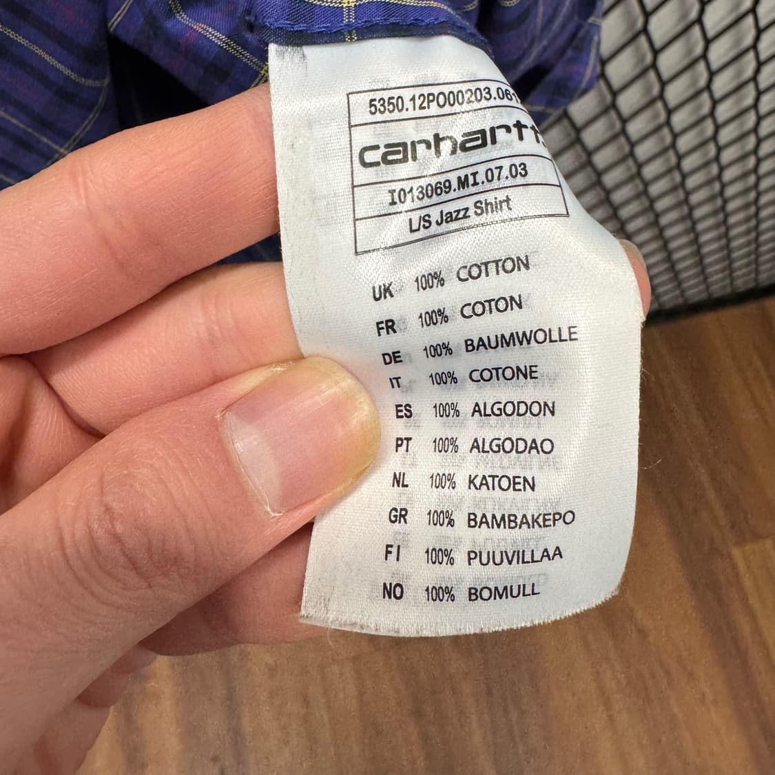 칼하트 롱슬리브 타탄체크 패턴 셔츠 원포켓 디테일 레귤러핏 퍼플 상품이미지8