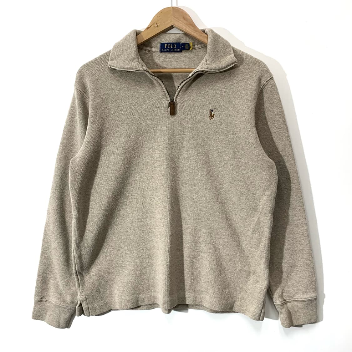 폴로 QR라벨 반집업 코튼 니트 상품이미지1