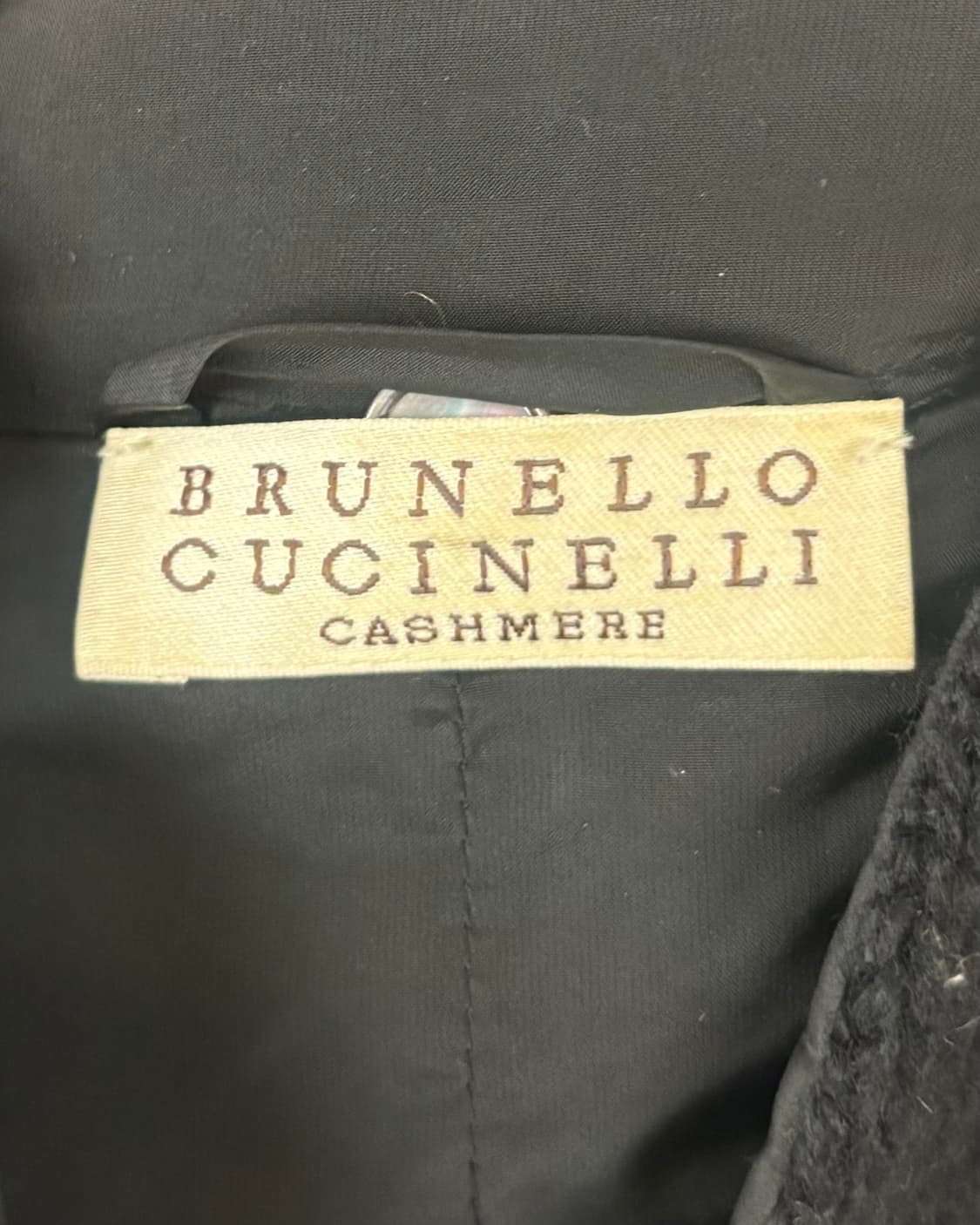 브루넬로 쿠치넬리 블랙 울 캐시미어 혼방 아일렛 코트  상품이미지7