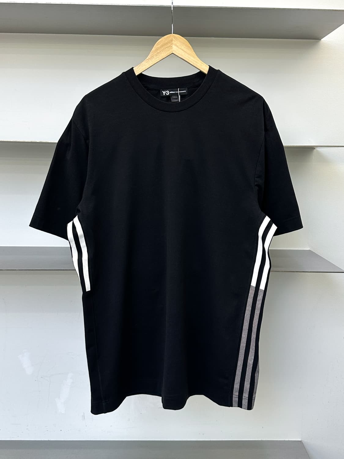 Y-3 3 스트라이프 블랙 코튼 져지 상품이미지1