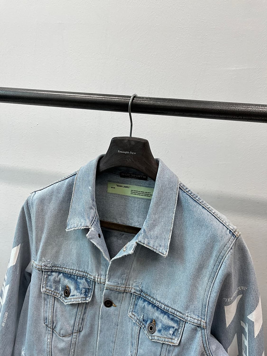 100) 오프화이트 프린트 청자켓  상품이미지4