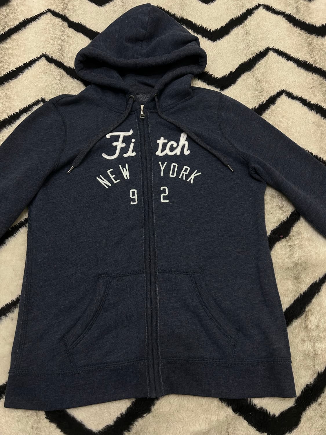 [M]아베크롬비 스펠아웃 후드집업/네이비/약기모 상품이미지3