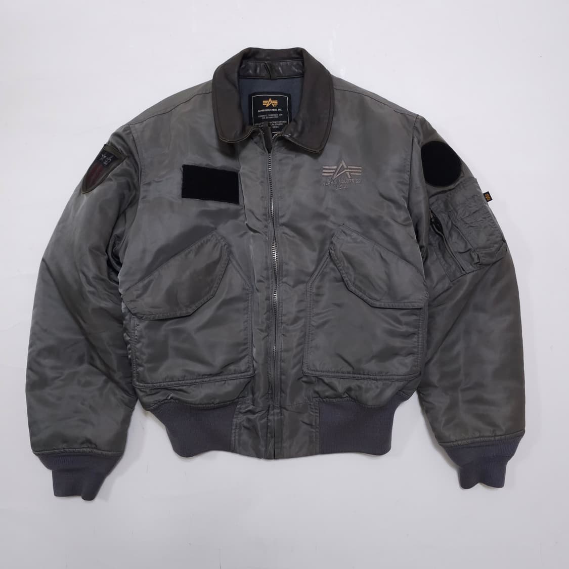 알파인더스트리 CWU 레더 MA-1 플라이트 자켓 상품이미지1