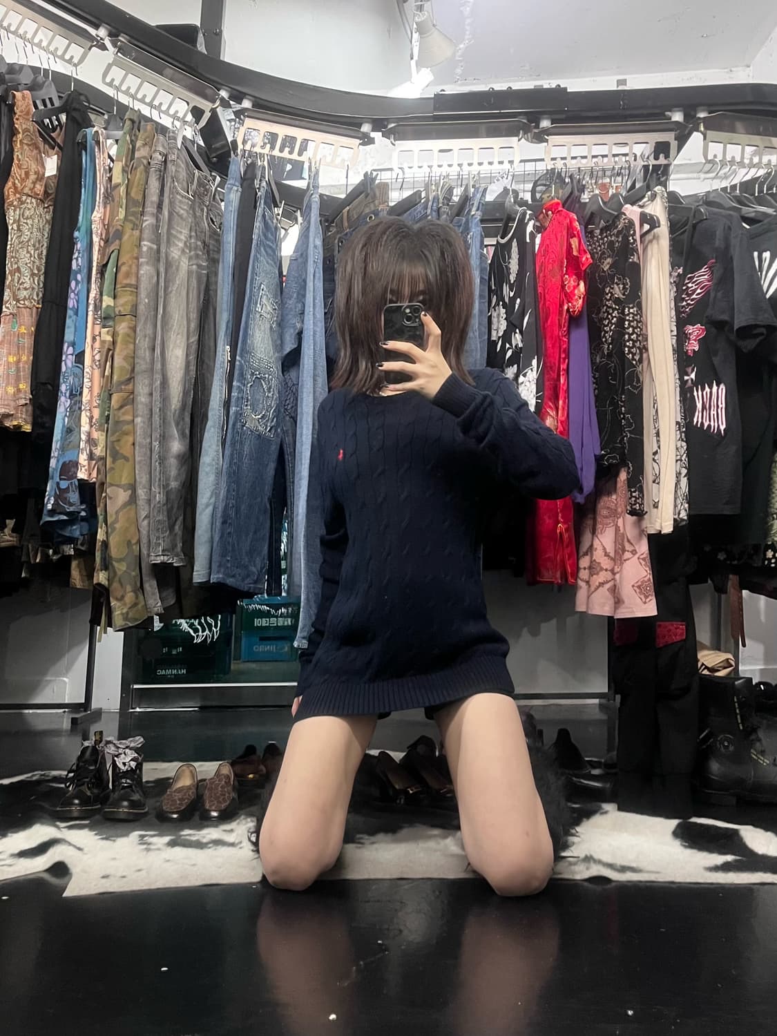 폴로 랄프로렌 네이 슬림핏 니트 상품이미지1