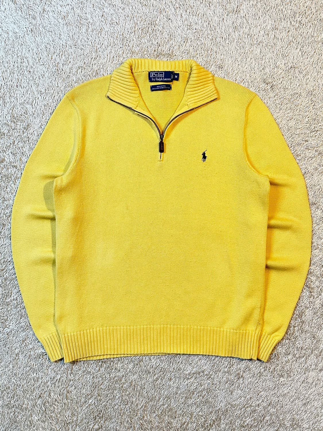 폴로 랄프로렌 블랙포니 하프 반집업 니트 옐로우 상품이미지1