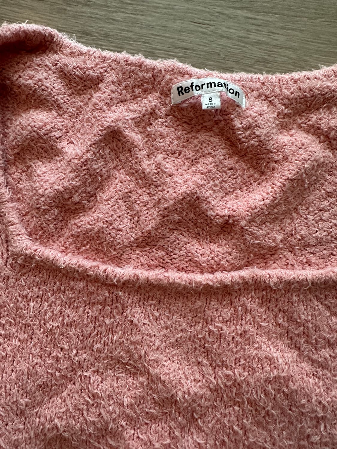 Reformation 리포메이션 핑크 크롭 반팔 니트 사이즈 S 상품이미지4